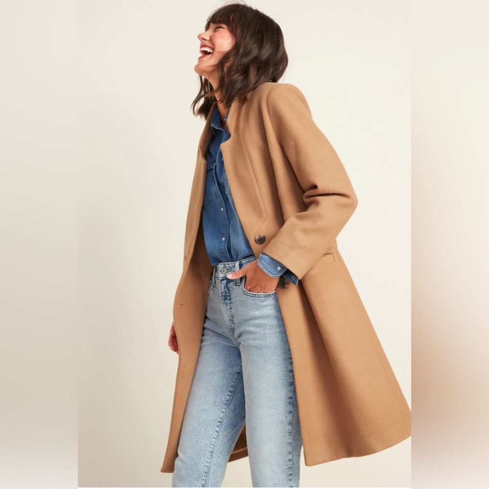 Soft-brushed oversized coat